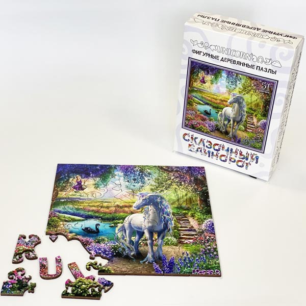 Сказочный единорог - фигурный пазл Нескучные игры 8224