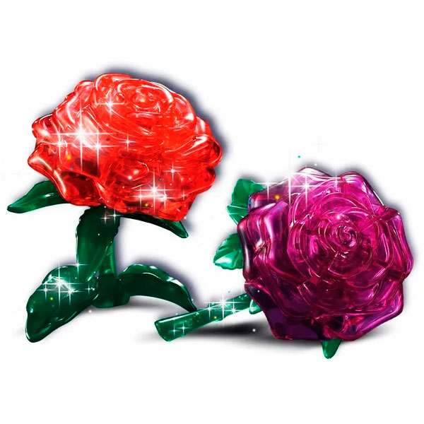 Роза, световые эффекты - пазл 3d кристаллический ZABIAKA 1353925