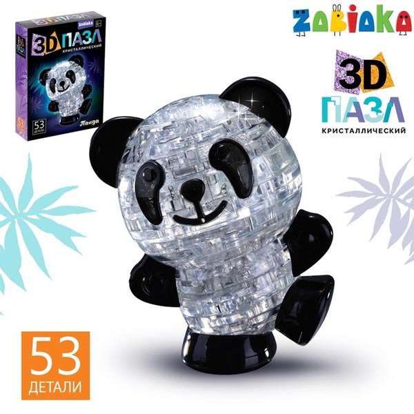 Панда - пазл 3d кристаллический светящийся ZABIAKA 121852