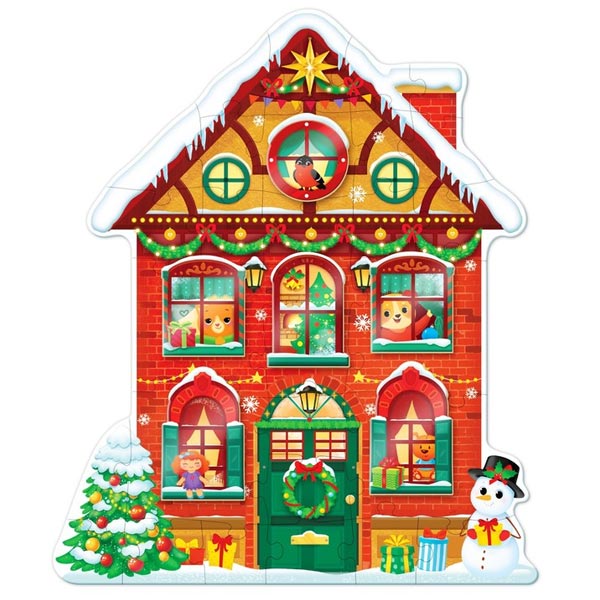 Новогодний дом - пазл с липучками Puzzle Time 6885443