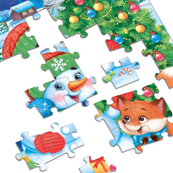 Снеговик и лисенок - пазл детский Puzzle Time 7018764