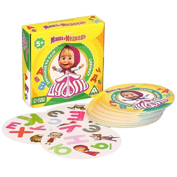 Алфавит - игра на скорость и внимание Маша и Медведь из серии Дуббль 3741869