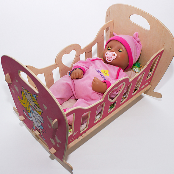 Кроватка-качалка - мебель для кукол Woody 01973