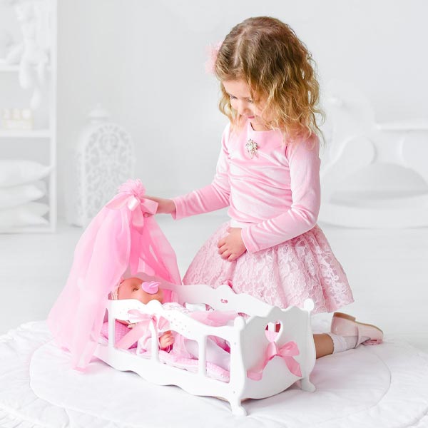 Кроватка для кукол с балдахином - Мега Тойс Diamond princess 71519, 5216845