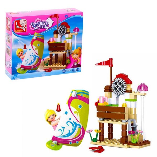 Серфинг клуб - конструктор Sluban из серии Розовая мечта M38-B0601, 2687136