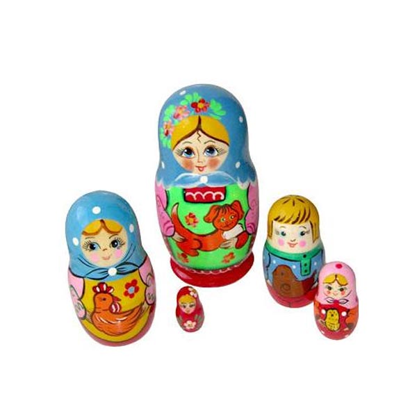Подворье 5 персонажей - матрешка Нескучные игры Р-45/747