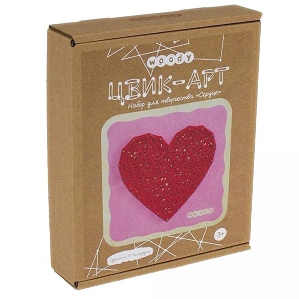 Сердце - стринг-арт (изонить) Woody из серии Цвик-арт 02000
