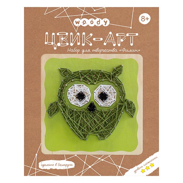 Филин - стринг-арт (изонить) Woody из серии Цвик-арт 02222