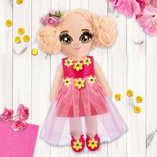 Девочка с косами - набор для создания куклы из фетра Школа талантов 3930339