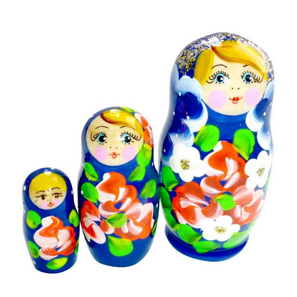 Матрешка 3 в 1 расписная -  Динни 1824
