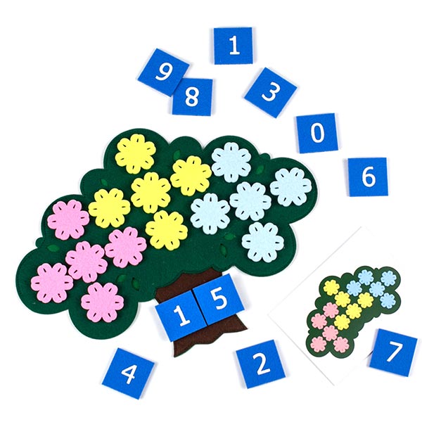 Дерево с цветочками - развивающая игра Фетров 1301007