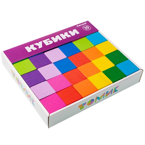 Кубики Цветные 30 штук - развивающая игрушка Томик 1-45