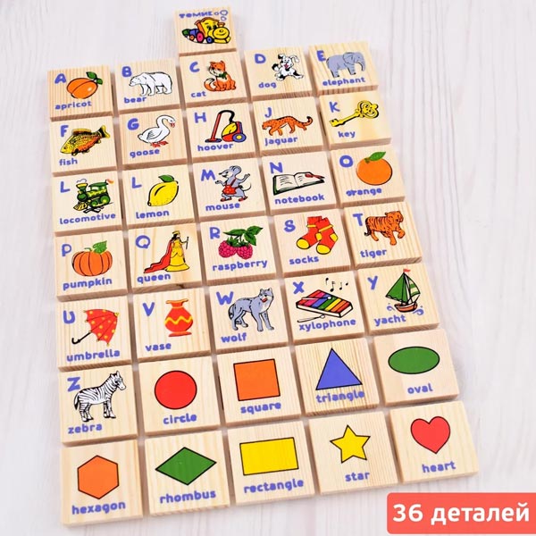 Английский - деревянный набор на магнитах Томик МАГ 03