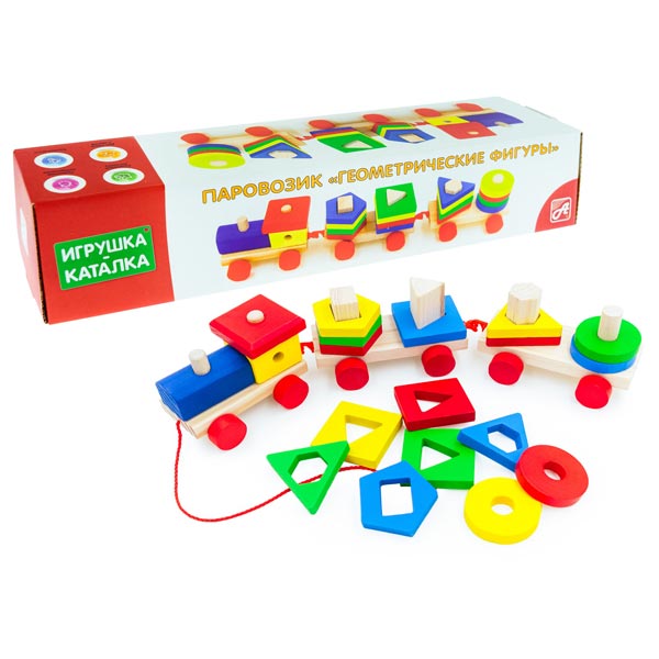 Геометрический фигуры - паровозик-каталка Анданте RDI-D098a