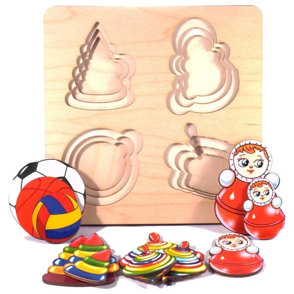 Игрушки больше-меньше - рамка-вкладыш Нескучные игры 7910