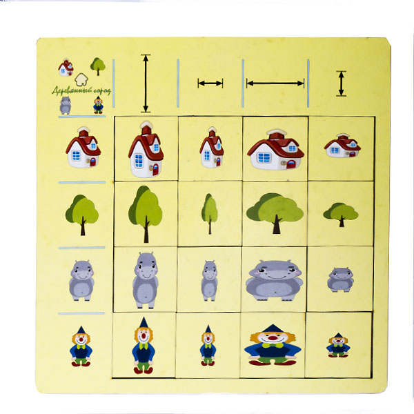 Ширина и высота - игра логическая классификатор Деревянный город Л029-ANT