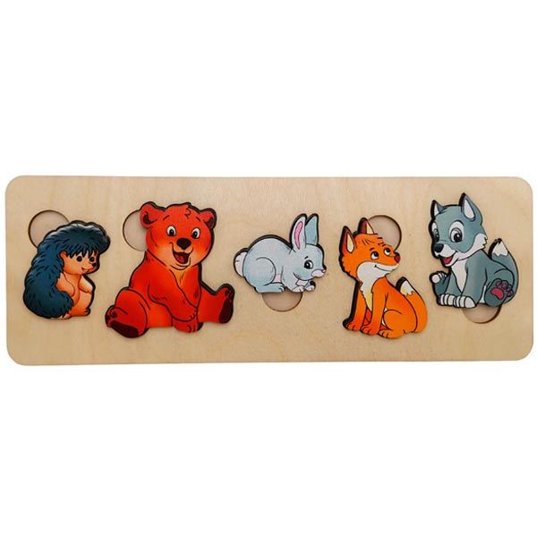 Дикие животные - рамка-вкладыш Нескучные игры 7995