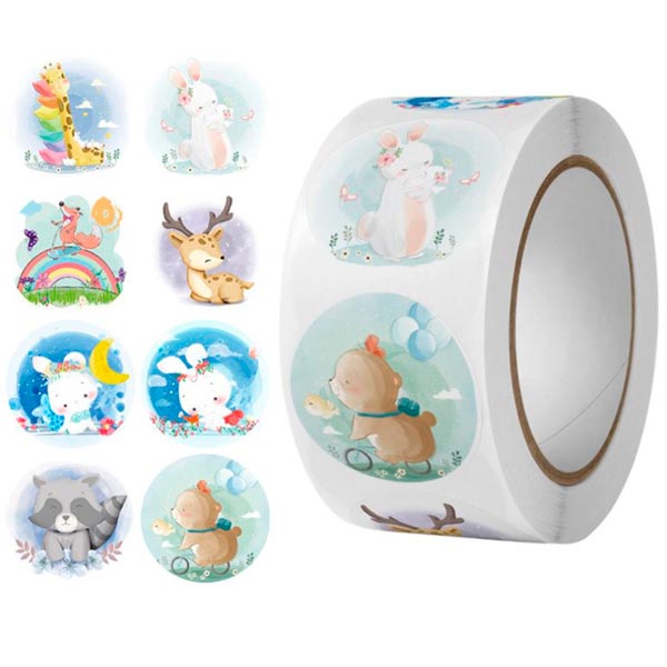 Зверушки - наклейки в рулоне Мир открыток из серии Акварель 7889142