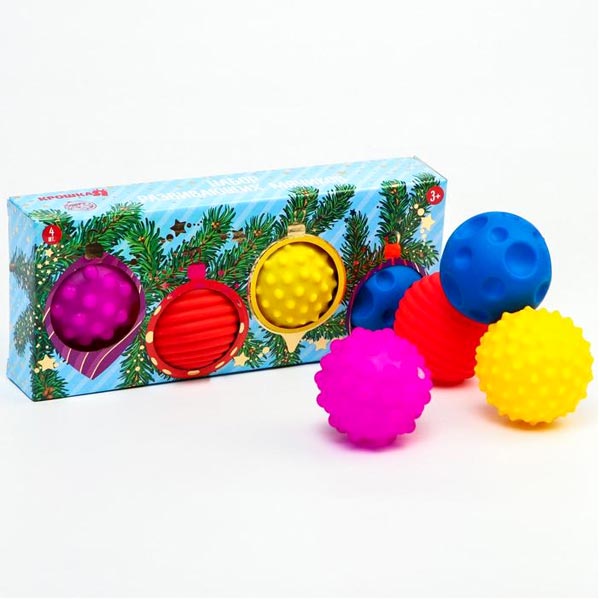 Елка с игрушками - подарочный набор массажных мячиков Крошка Я 4916696