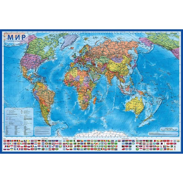 Ламинированная в тубусе - карта мира политическая Глобен КН041, 1342510
